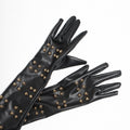 Noir Faux Leather Gloves