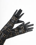 Noir Faux Leather Gloves